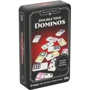 Premium Classics - Double Nine Dominoes, Joc Domino Extins 9-9, 55 de piese, in cutie metalica
