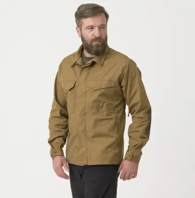 Helikon-Tex® Woodsman Shirt® – Camasa de lucru pentru aventura si bushcraft - COYOTE + TAIGA GREEN / 2XL
