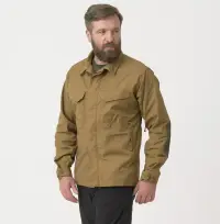 Helikon-Tex® Woodsman Shirt® – Camasa de lucru pentru aventura si bushcraft - COYOTE + TAIGA GREEN / 2XL