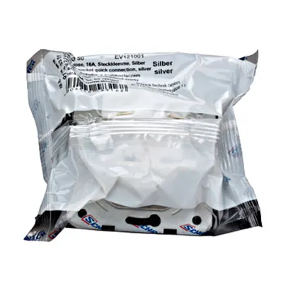 Insert priză 16A, cleme elastice, argintiu
