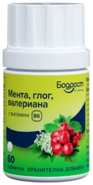 Vigoare Mentă, păducel, valeriană cu vitamina B6, 60 tablete, Sopharma