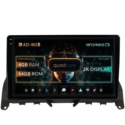 Navigatie 2K Mercedes Benz C-Class W204 (2006-2012),Android, S-Quadcore 4GB RAM + 64GB ROM, 9.5 Inch - AD-BGS90042K+AD-BGRKIT419