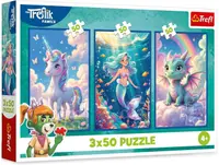 Puzzle pentru copii Trefl din 3 x 50 piese- Împreună într-o lume colorată