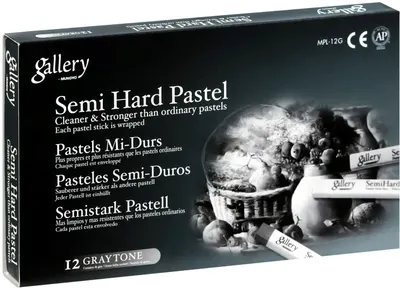Pasteluri uscate Mungyo MPL - 12 bucăți, tonuri de gri