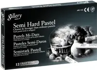 Pasteluri uscate Mungyo MPL - 12 bucăți, tonuri de gri