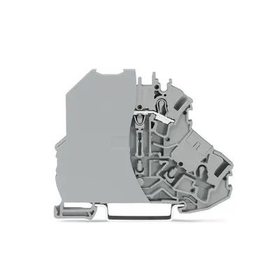 Double-deck terminal block; with gray separator; L; oversized; contact inserts only on upper deck; for DIN-rail 35 x 15 and 35 x 7.5; 2.5 mm²; Push-in CAGE CLAMP®; 2,50 mm²; gray
