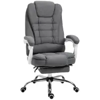 Vinsetto Scaun Ergonomic de Birou Reglabil cu Suport pentru Picioare, Spătar Înalt și Brațe, 65x70x115-123 cm, Gri | Aosom Romania