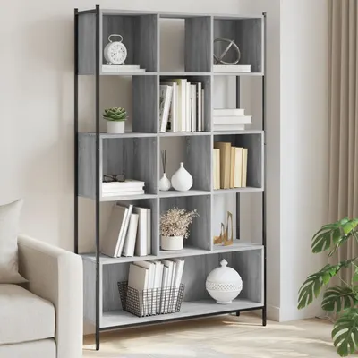 vidaXL Bibliotecă, gri sonoma, 102x28x172 cm, lemn prelucrat