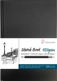 Bloc de schițe Hahnemuhle Sketch Book - A5, husă din piele, 64 de coli