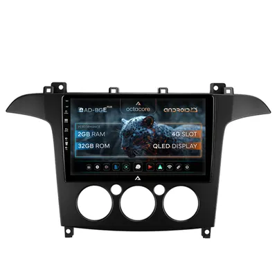 Navigatie Ford S-MAX (2006-2015) Clima Manuala, Android, E-Octacore 2GB RAM + 32GB ROM, 9 Inch - AD-BGE9002+AD-BGRKIT124