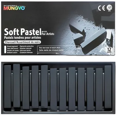 Pasteluri uscate Mungyo MP - 12 bucăți, negru