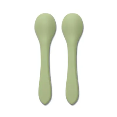 Set 2 lingurite din silicon natural Fresh Green