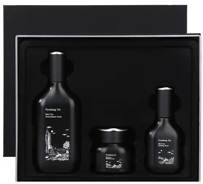 Pyunkang Yul Black Tea Set - Toner, ser și cremă, 130 + 45 + 60 ml
