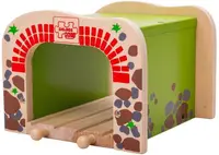 Set din lemn Bigjigs -Tunel feroviar dublu