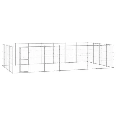 vidaXL Padoc pentru câini de exterior, 33,88 m², oțel galvanizat