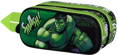 Penar școlar 3D Karactermania Hulk - Superhuman, 2 fermoare