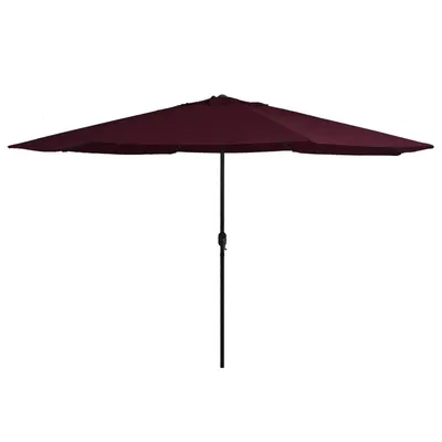 Gossi umbrela de soare de gradina, stalp metalic, rosu bordo, 390 cm