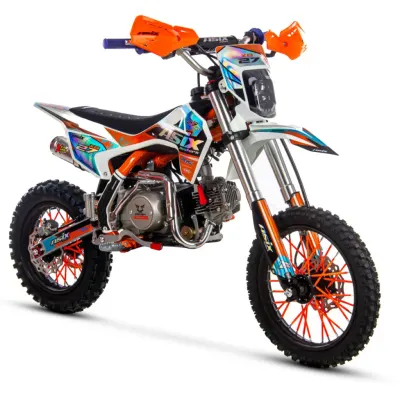 Motocicleta cross copii,Asix XB27 110cc,14 12,far,pornire electromotor,automat,negru-portocaliu