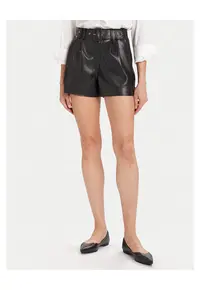 Pantaloni scurti dama - piele ecologica - negru