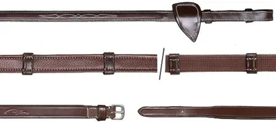 Dy'on 5/8'' Hunter Reins With 7 Leather Loops Bruin