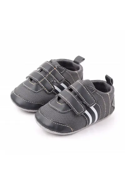 Pantofi Sport Cu Barete - Casual - Piele ecologica - Textil - Baieti - Gri