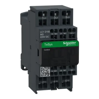 Contactor, TeSys Deca, 3P(3NO), AC-3/AC-3e, <=440V, 18A, bobina 220V CC, terminale cu arc