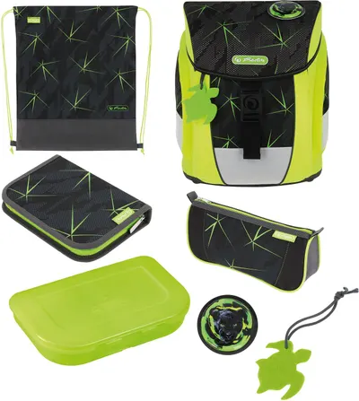 Set școlar Herlitz FiloActive Plus - Wild Life, rucsac, două penare, săculeț și cutie pentru mâncare