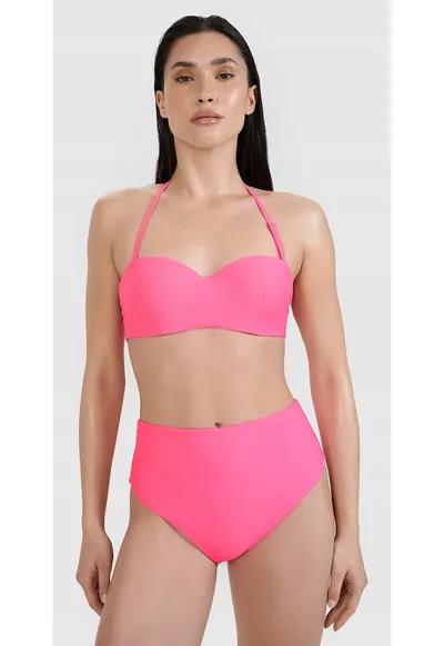 Top bikini roz - elastic - balconette - sintetic