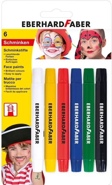 Pasteluri pentru fațăEberhard Faber - 6 culori, cu aplicator