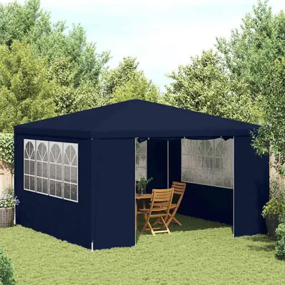 vidaXL Cort de petrecere profesional cu pereți albastru 4x4 m 90 g/m²