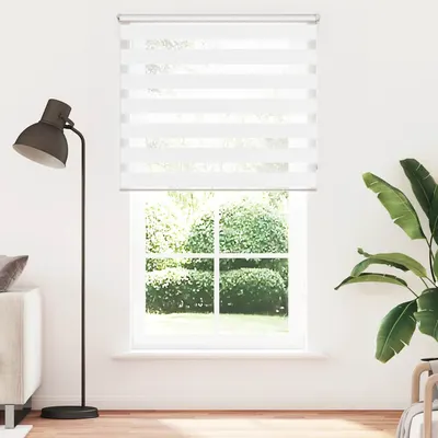 vidaXL Jaluzea Zebră 120,9x230 cm Lățime material 116,7 cm alb