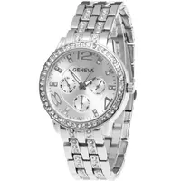 Ceas dama Quartz, Geneva Crystal Argintiu