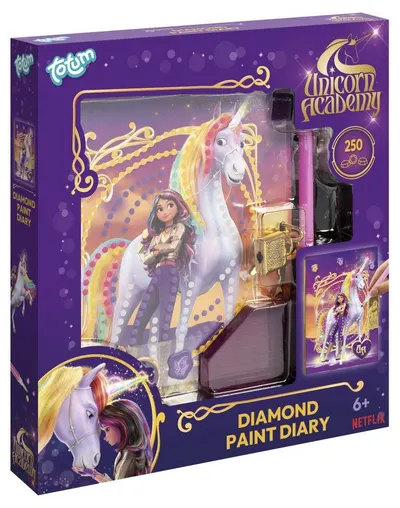 Set creativ Totum Unicorn Academy - Decorează singur jurnal secret cu diamante