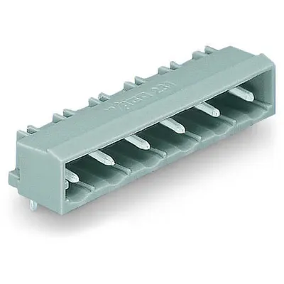 THT male header; 1.2 x 1.2 mm solder pin; angled; Pin spacing 7.5 mm; 10-pole; gray