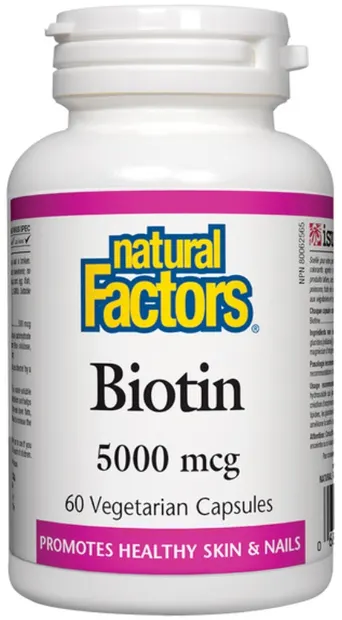 Biotin, 5000 mcg, 60 capsule, Natural Factors