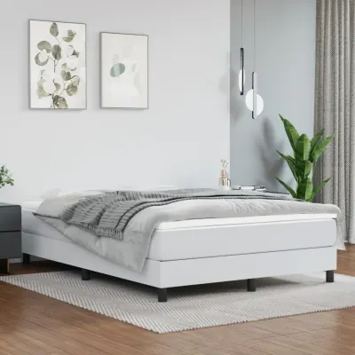 vidaXL Saltea cu arcuri buzunar, fermitate medie, alb, 140x190x20 cm, piele ecologică
