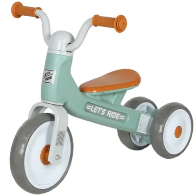 AIYAPLAY Bicicletă fără pedale pentru copii 1-3 ani până la 20 kg, 3 roți silențioase, 69 x 40 x 49 cm, verde | Aosom Romania