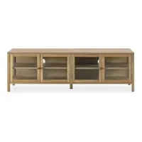 Comodă TV în culoare naturală cu aspect de lemn de stejar 160x50x40 cm Ceci – MOME
