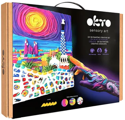 Set creativ cu plastilină Okto - Creați o imagine 3D, Parcul Güell, Barcelona