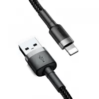 Cablu Date si Incarcare USB-A - Lightning Baseus Cafule, 18W, 3m, Gri CALKLF-RG1