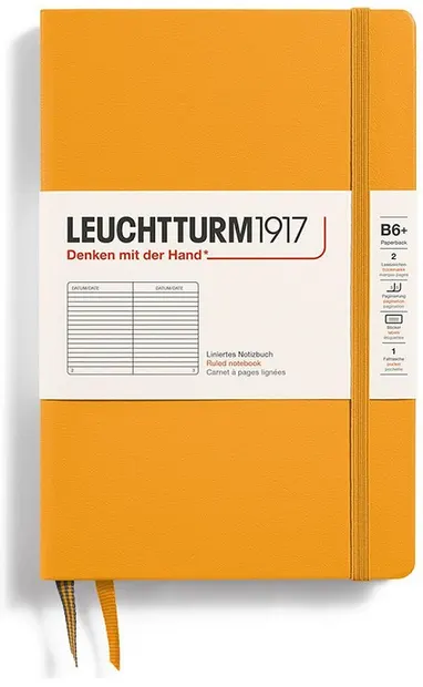 Caiet Leuchtturm1917 Paperback - B6+, portocaliu, liniat, copertă rigidă