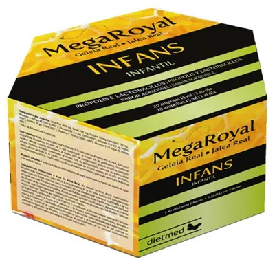 Mega Royal pentru copii, căpșuni, 20 fiole, Dietmed