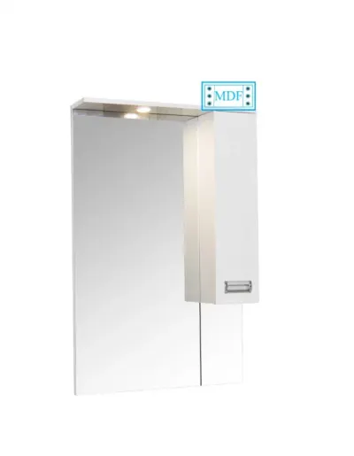 Dulap baie suspendat setia 026 cu oglinda, front MDF, montat, alb, 65x101 cm
