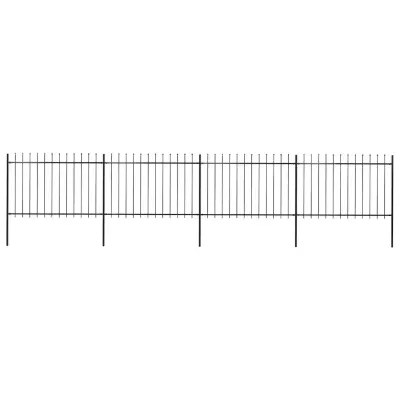 vidaXL Gard de grădină cu vârf tip suliță din oțel 671x120 cm, negru