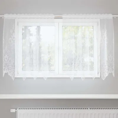 vidaXL Cortină din Dantelă Alb 80 x 150 cm Poliester