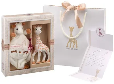 Set Sophie la Girafe - Jucărie pentru îmbrățișat și girafa Sophie