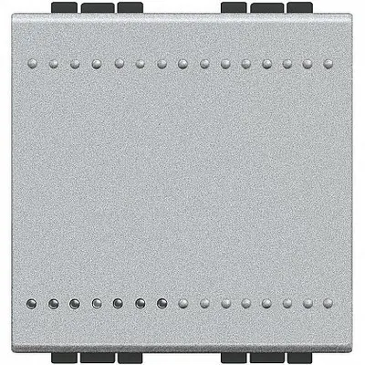 Intrerupator simplu 2 module 16A Living Light Bticino NT4001M2N, argintiu