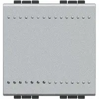 Intrerupator simplu 2 module 16A Living Light Bticino NT4001M2N, argintiu