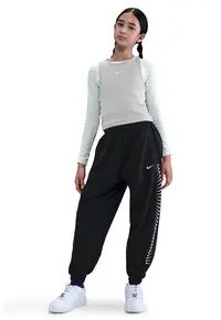 Pantaloni de trening cu model monograma lateral - Alb/Negru