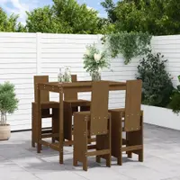 Gossi set mobilier bar de gradina, 5 piese, maro miere lemn masiv pin